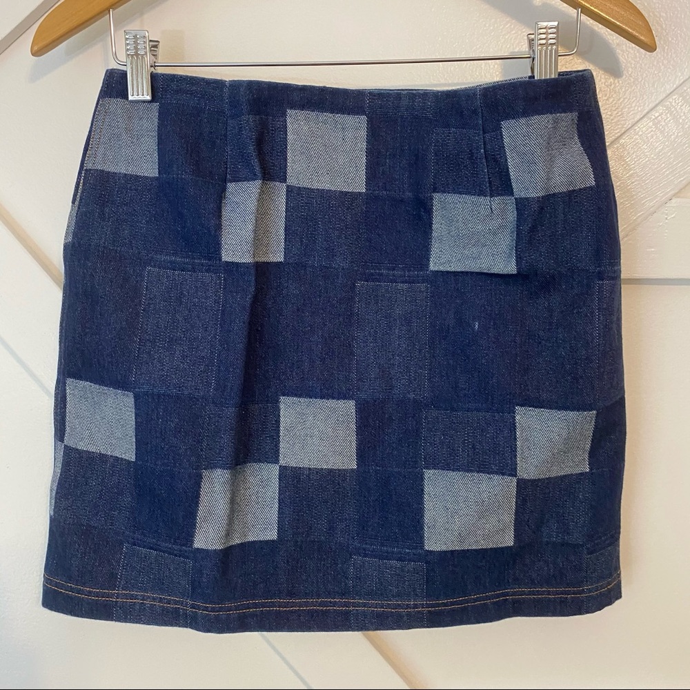 Opening Ceremony Patchwork Tab Mini Denim Skirt 6 - image 4